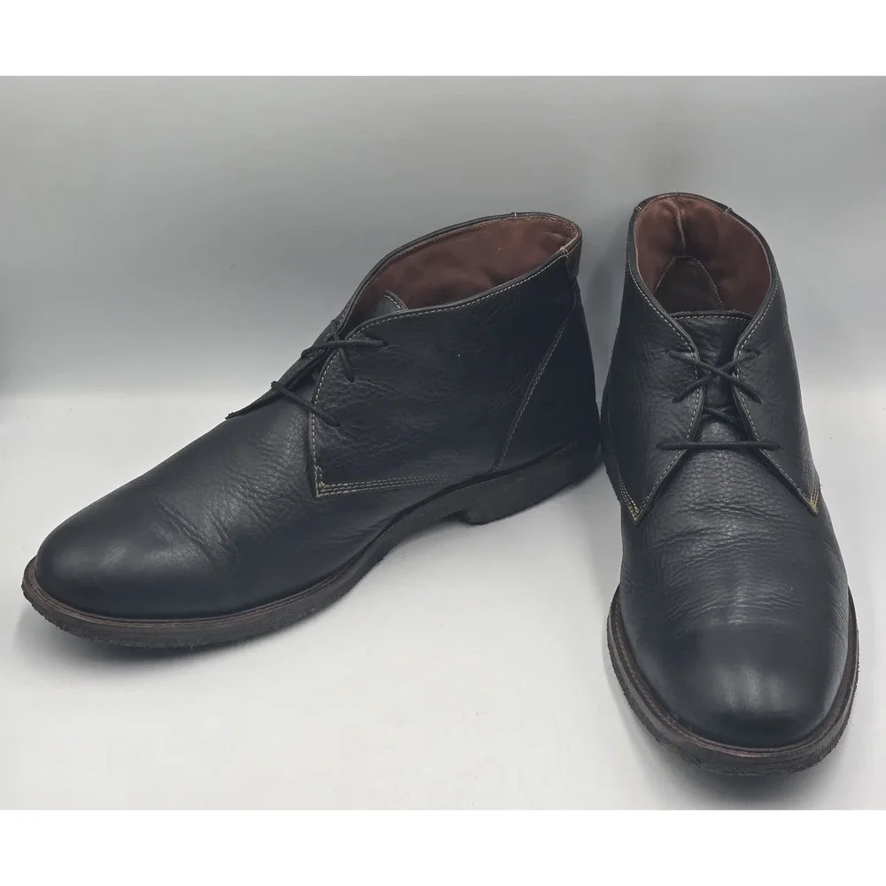 Johnston Murphy Copeland Sheepskin Leather Chukka Boot Men 13M Black Crepe Sole